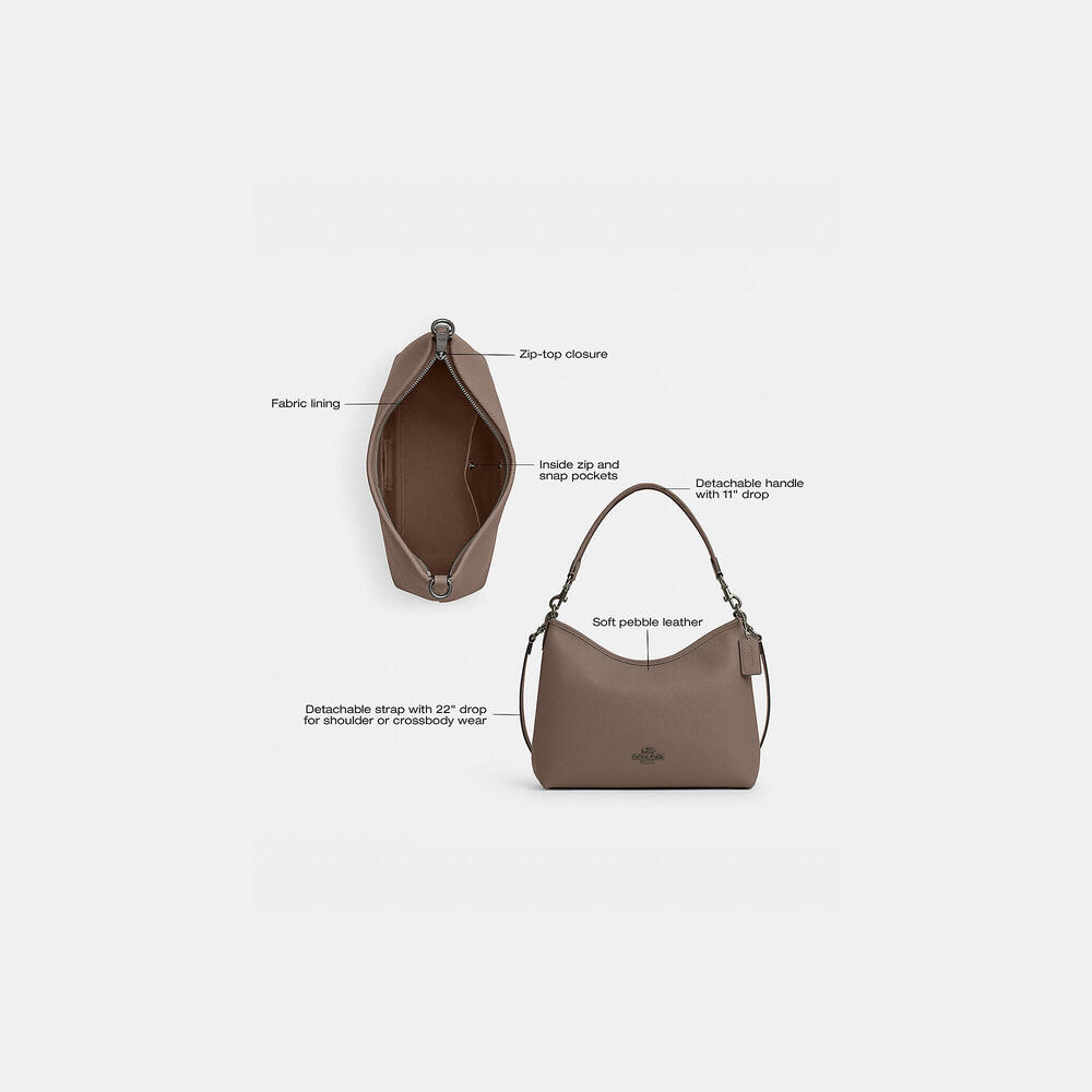 Coach Outlet Laurel Shoulder Bag - Stone/Gunmetal - Picture 2 of 6